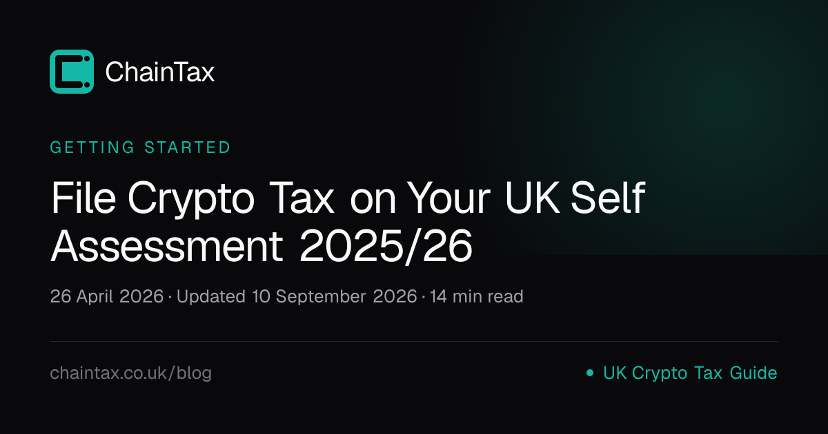 File Crypto Tax on Your UK Self Assessment 2025/26